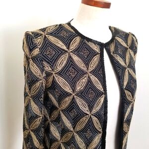 Vintage Papell Boutique Evening Silk Embroidered Jacket